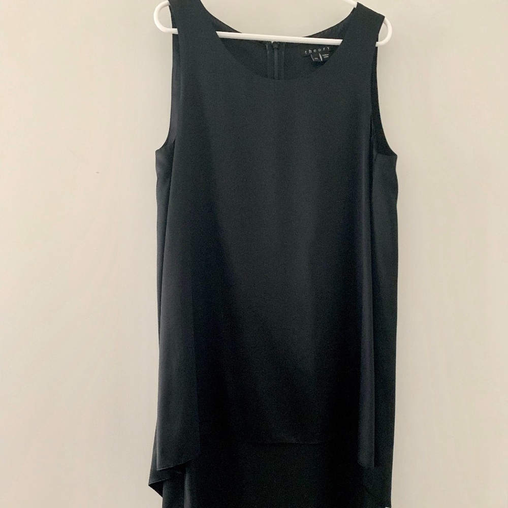 Theory Black Sleeveless Silk Dress